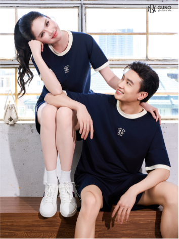 Bộ Cotton Thơm Mát Cổ Tròn Phối Màu