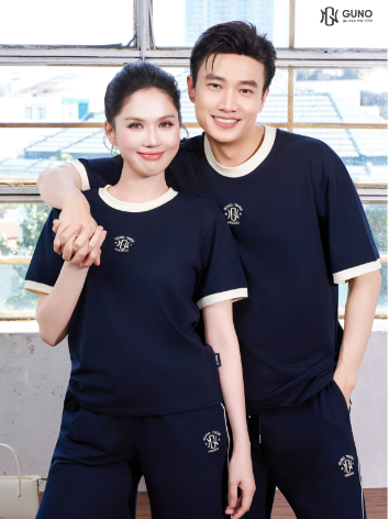 Bộ Cotton Thơm Mát Cổ Tròn Phối Màu