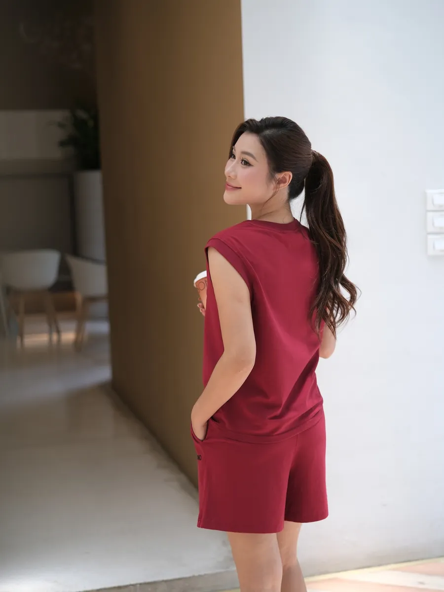 Set Bộ Quần Áo Ba Lỗ Nữ Vải Cotton Thơm Cao Cấp Thoáng Mát Set Tank Top Nữ
