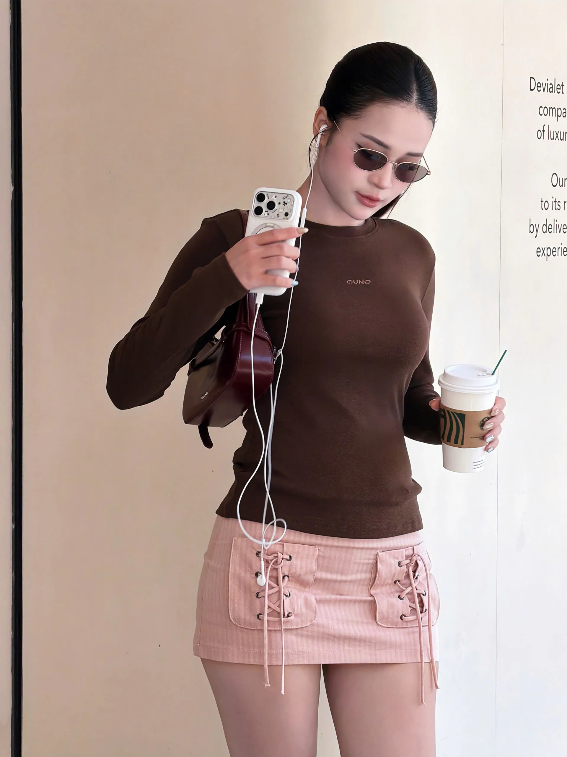 Áo Thun TĂM Nữ GUNO dài tay cổ tròn