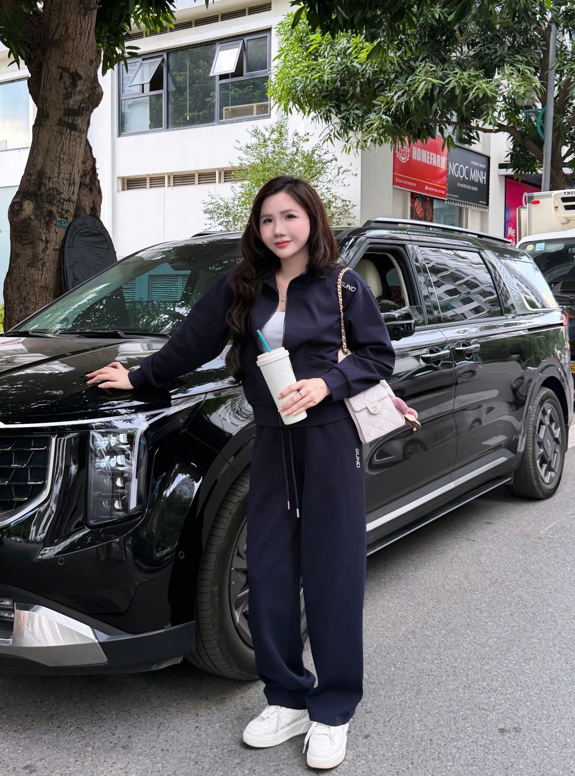 [CAO CÂP] Bộ quần áo Nỉ MODAL Nữ GUNO quần BOM áo khoác túi có khoá