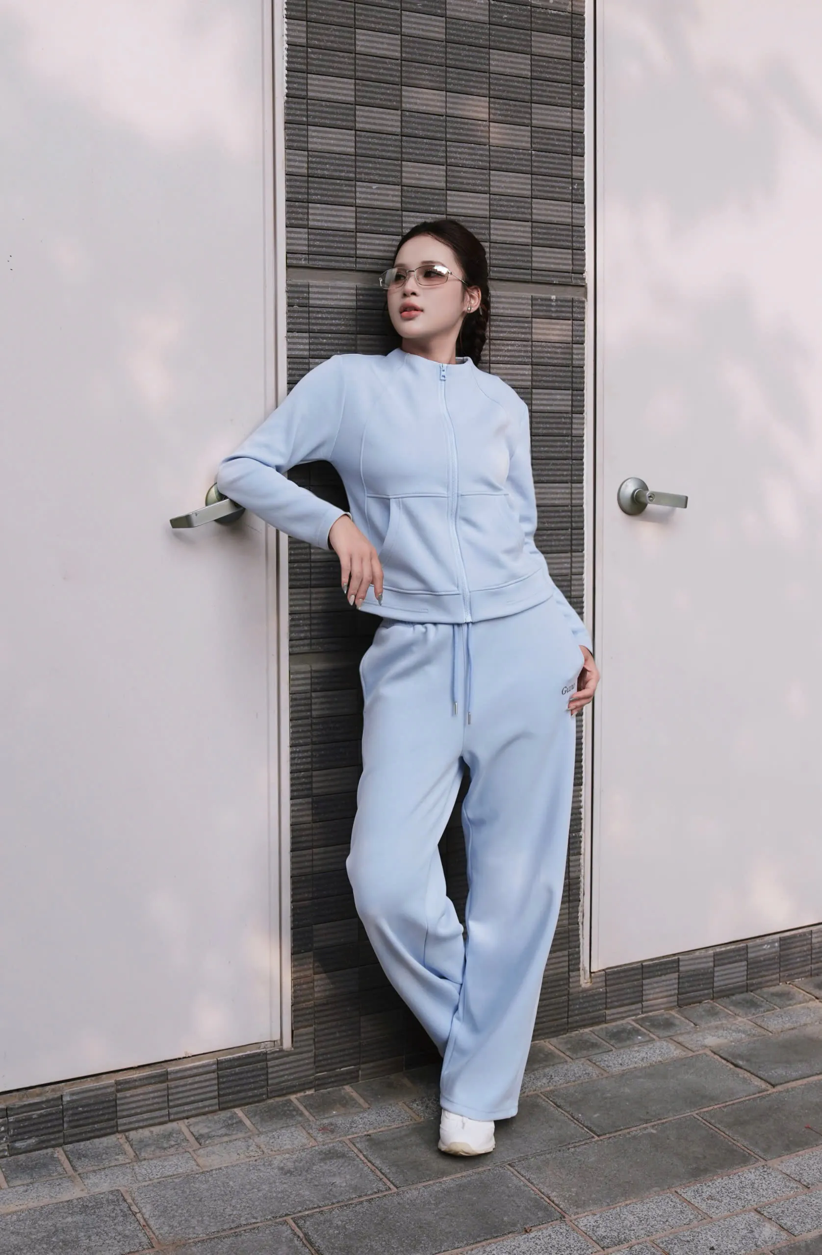 Bộ Quần Áo Nỉ Nữ GUNO Nỉ Modal Cao Cấp Cổ Leo Có Khóa Kéo Kèm Quần Suông Thời Trang Thu Đông